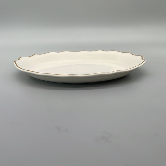 Syracuse Vintage Ironstone China Scalloped Gold Trim Platter - Picture 4 of 6